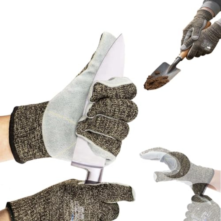 Leatherworking Leveling - Luvas de jardinagem: Resistentes a cortes
