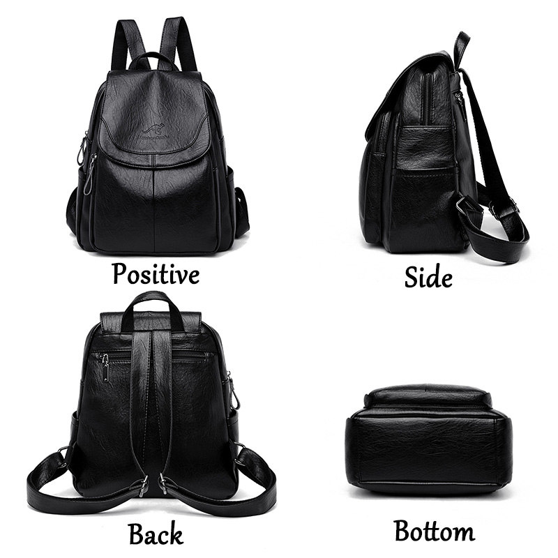 Leatherwork Letters - Mochila Vintage de Couro Macio para