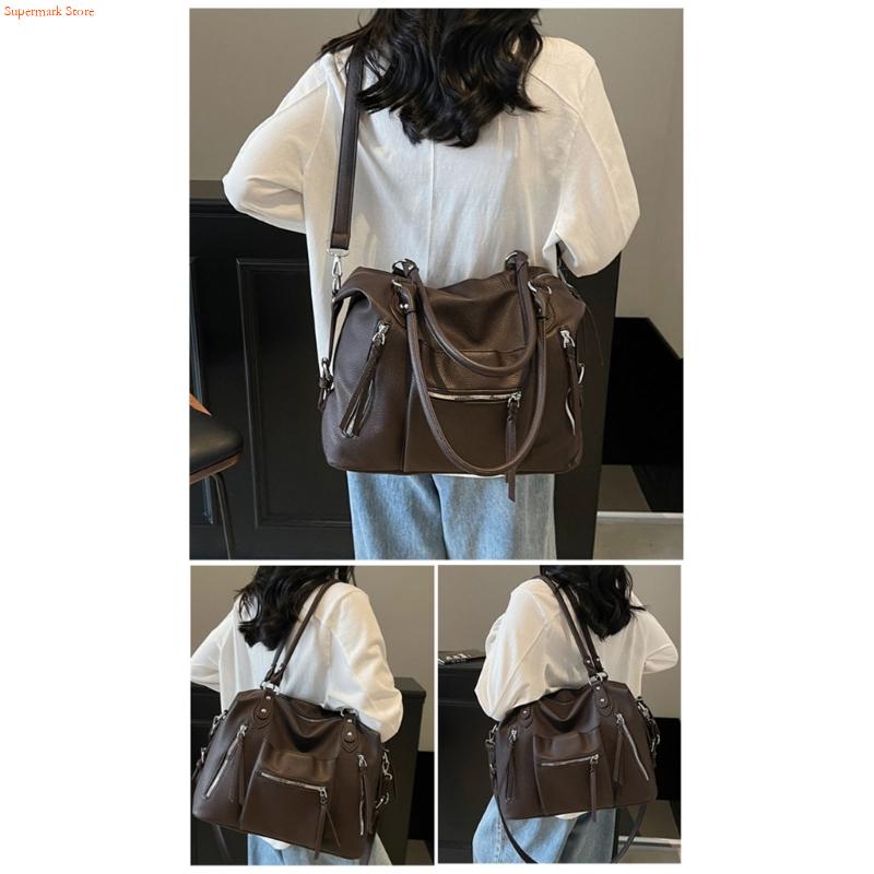 Leather Work Duffle - Q5we multiuso axilas saco retro estética
