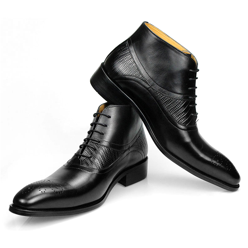 Leather Work Factory - Sapatos de couro genuíno botas masculinas