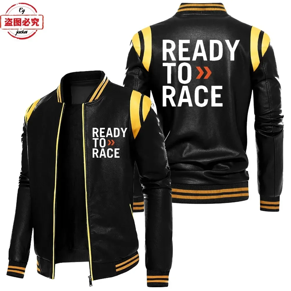 Leather Work Jacket With Hood - Jaqueta de Couro PU com Capuz