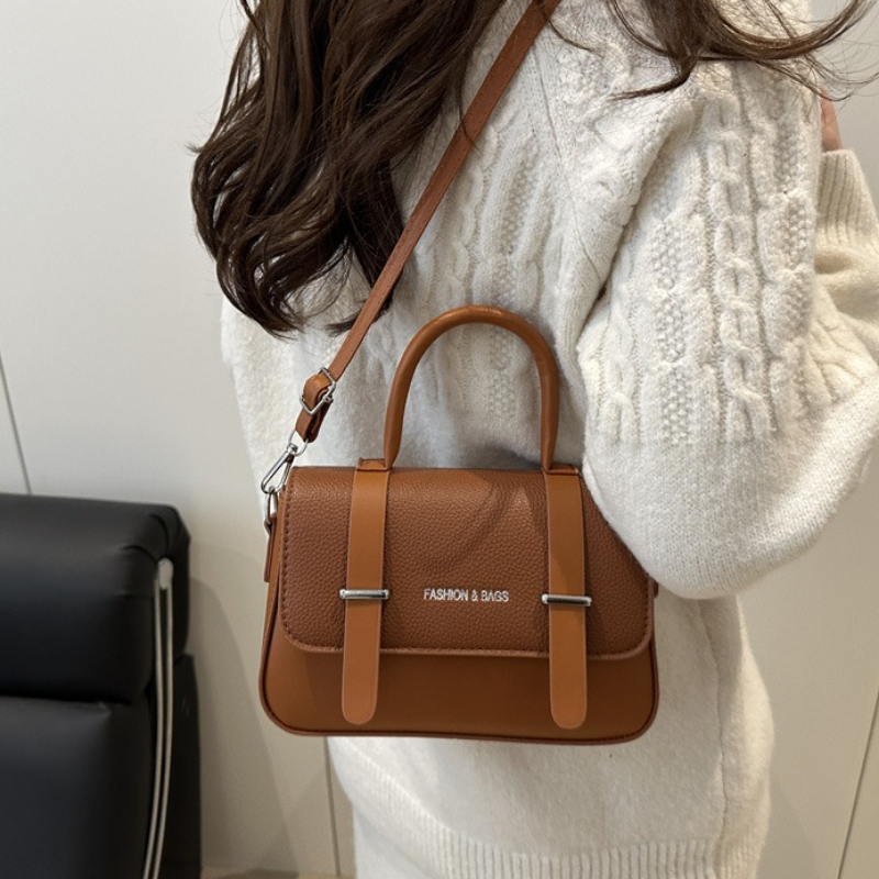 Leatherwork Letters - Bolsa de Couro Fashion com Alça