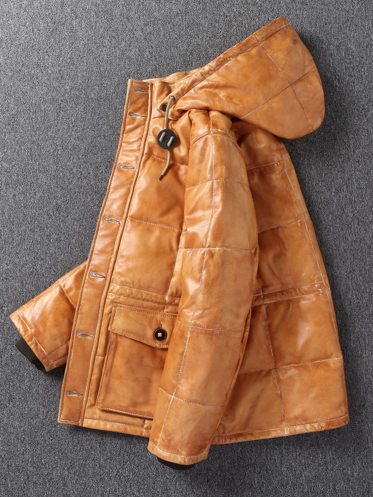 Jaqueta Masculina de Inverno e - Leather Work Jacket With Hood avaliação e preço