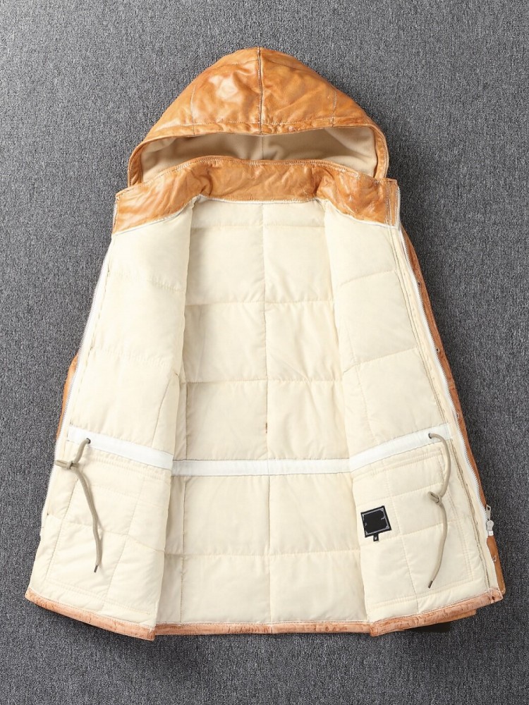 Jaqueta Masculina de Inverno e - Leather Work Jacket With Hood avaliação e preço