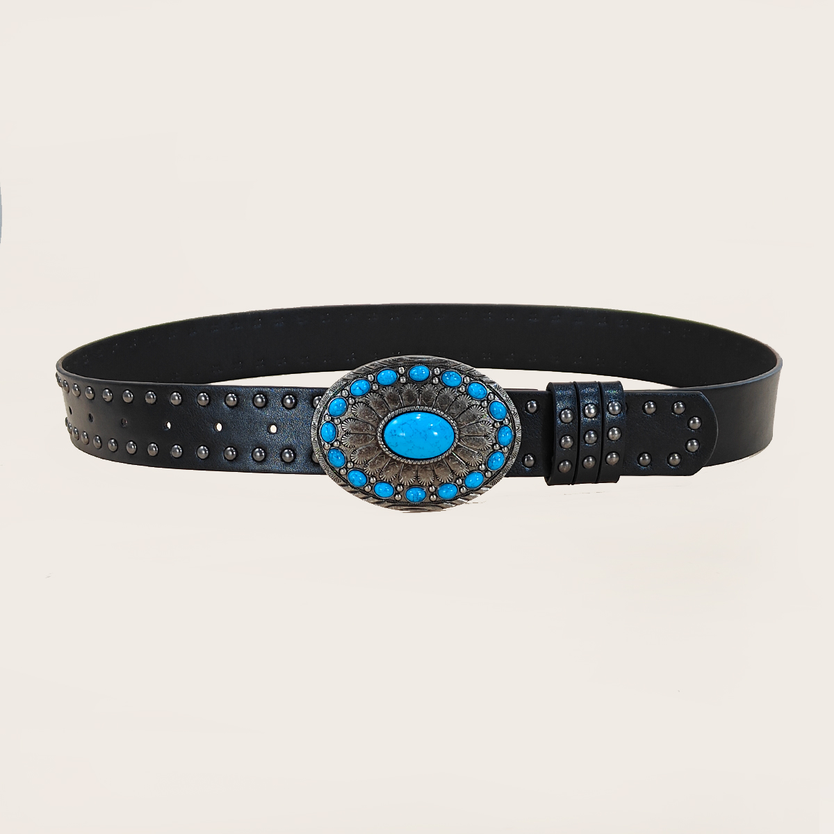 Cinto casual punk com rebites  - Leather Work Western avaliação e preço
