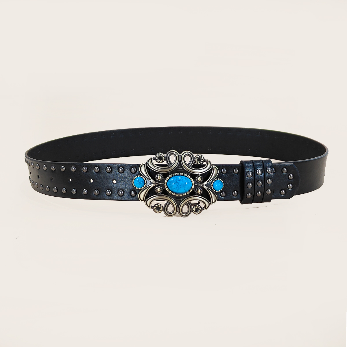 Cinto casual punk com rebites  - Leather Work Western avaliação e preço