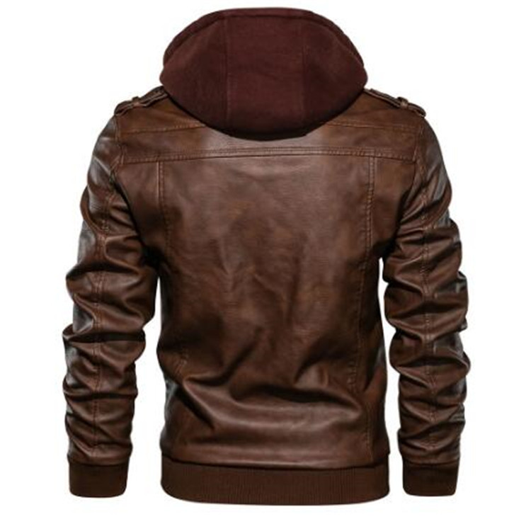 Casacos Masculinos com Capuz,  - Leather Work Jacket With Hood avaliação e preço