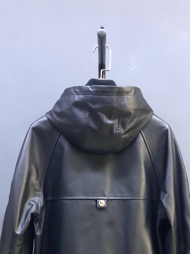 Jaqueta Curta Feminina de Cour - Leather Work Jacket With Hood avaliação e preço
