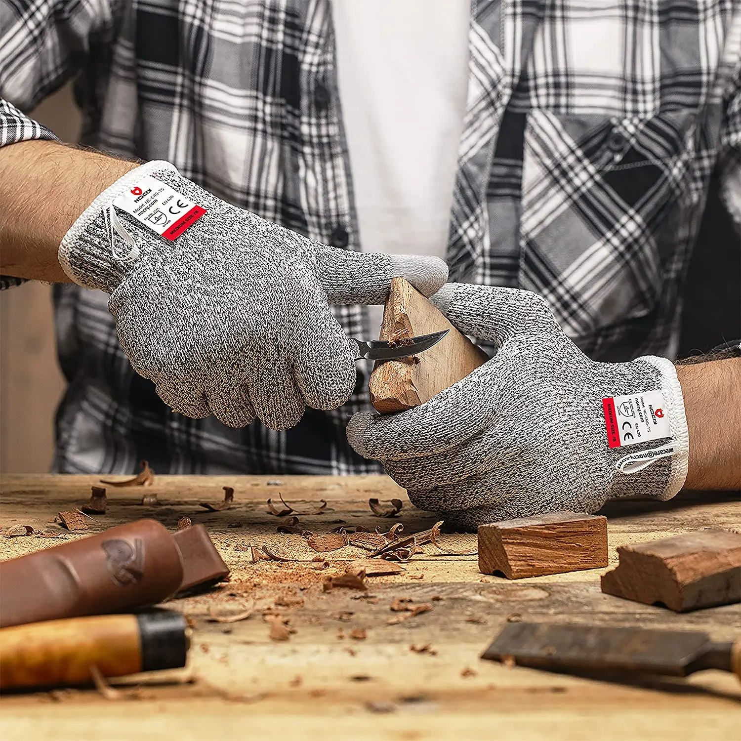 Luvas resistentes ao corte nív - Leatherworking Leveling avaliação e preço